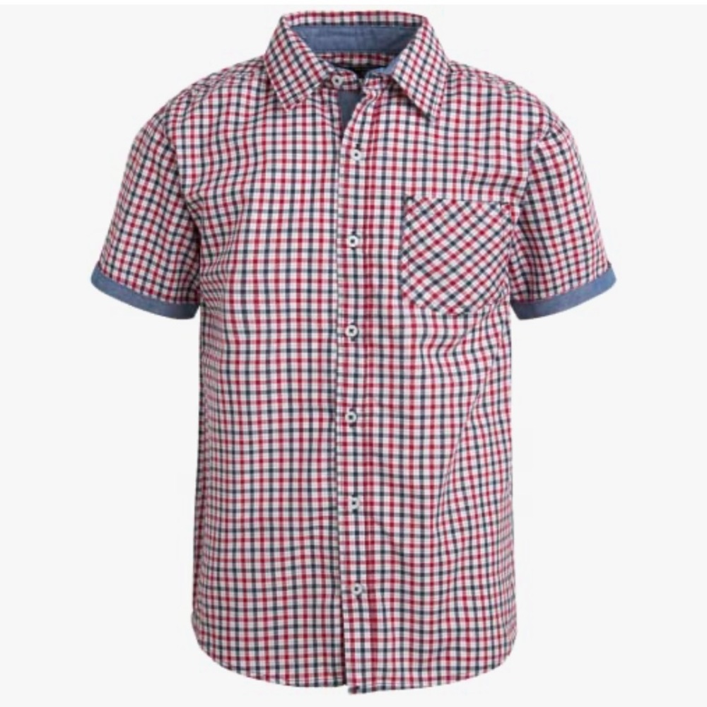 Ben Sherman Short Sleeve Woven Button Down‎ Shirt Big Boys Size Medium 10/12